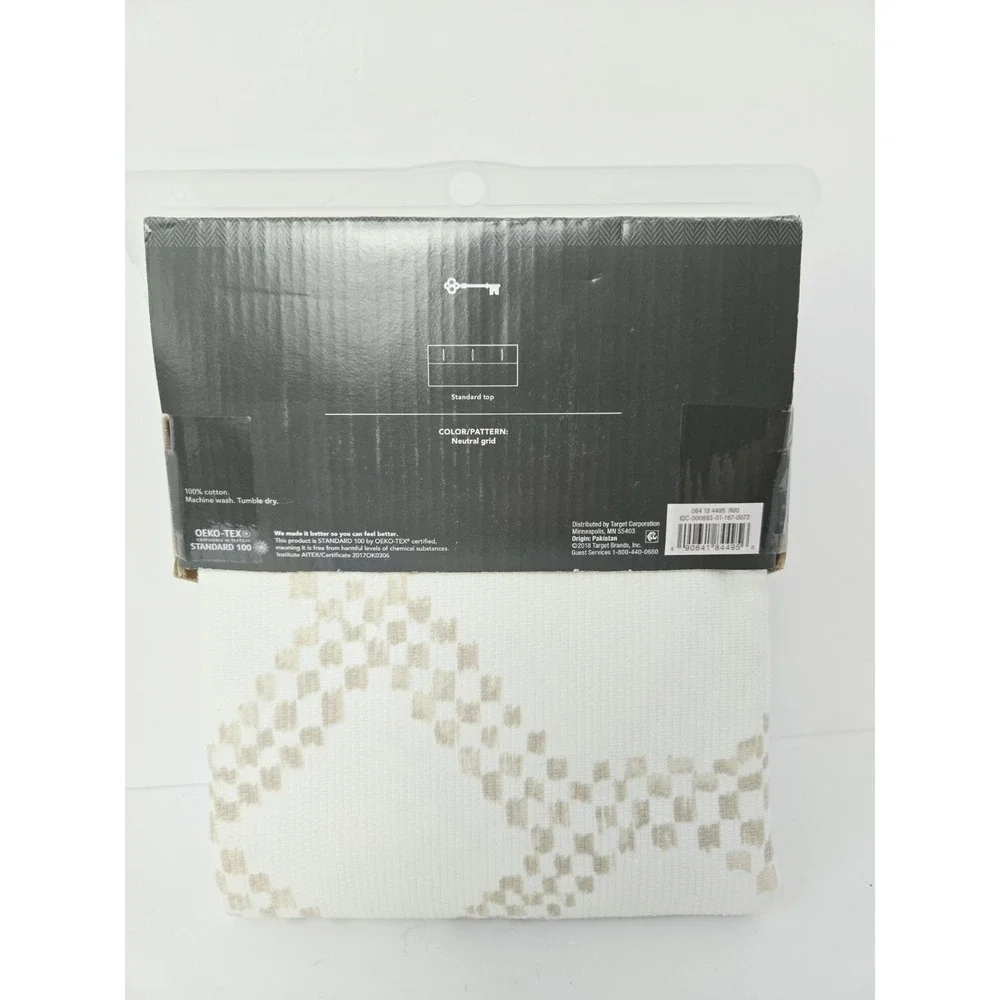Threshold Shower Curtain cotton fabric off white beige NEW 72x72